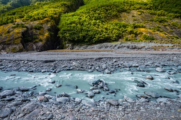 Derretimiento Agua Río Franz Josef Glacier Situado Westland Tai Poutini — Foto de Stock