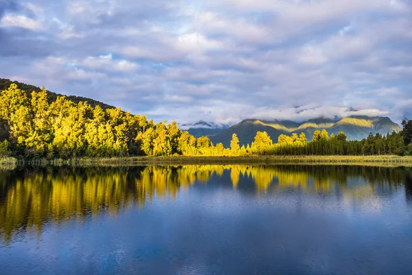 Lake Matheson Zoek Buurt Van Fox Gletsjer West Coast Van — Stockfoto