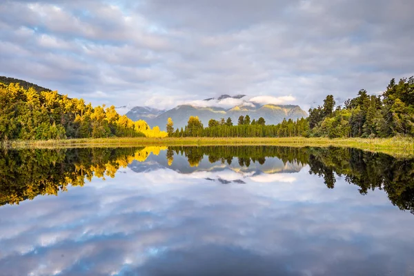 Lake Matheson Zoek Buurt Van Fox Gletsjer West Coast Van — Stockfoto