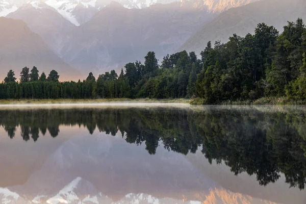 Lake Matheson Leta Upp Nära Glaciären Fox Västkusten Sydön Nya — Stockfoto