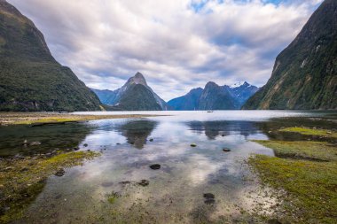 Fiordland Milli Parkı, Yeni Zelanda'nın Güney Adası ünlü bir cazibe Milford ses (Piopiotahi) olduğunu