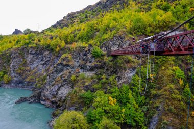 Kawarau Gorge asma köprü, bu orta Otago, Yeni Zelanda Güney Adası bulunan bungy atlama sitedir