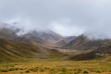 Lindis Pass, Yeni Zelanda'nın Güney Adası etrafında peyzaj