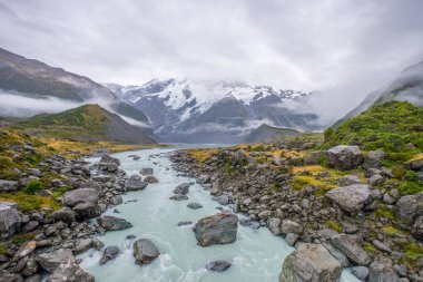 Fahişe Vadisi parça, bir en popüler yürüyen Aoraki/Mt Cook Milli Parkı, Yeni Zelanda'da