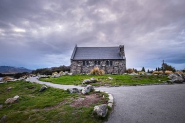 Good Shepherd Kilisesi, Lake Tekapo south Island Yeni Zelanda kıyısında yer alan