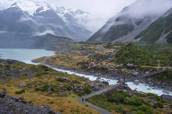 Hooker Valley Track One Most Popular Walks Aoraki Cook National — стоковое фото