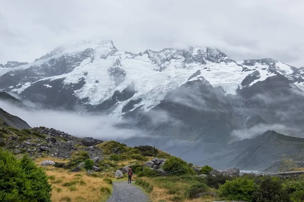 Hooker Valley Track Mest Populära Promenaderna Aoraki Cook National Park — Stockfoto