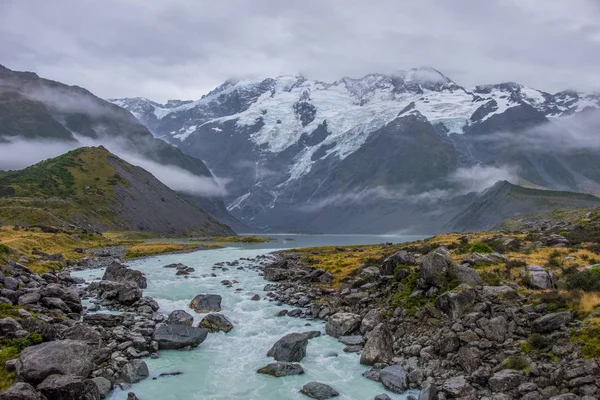 Landskapet Runt Hooker Valley Track Mest Populära Promenaderna Aoraki Cook — Stockfoto