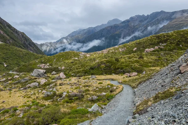 Hooker Valley Utwór Jeden Najbardziej Popularnych Spacery Aoraki Cook National — Zdjęcie stockowe