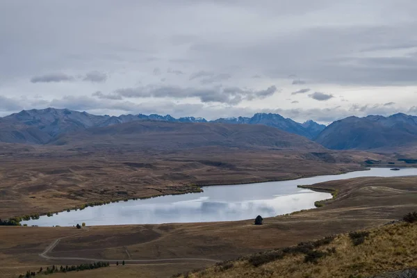 Paisagem Torno Observatório Mount John Perto Lago Tekapo Nova Zelândia — Fotografia de Stock