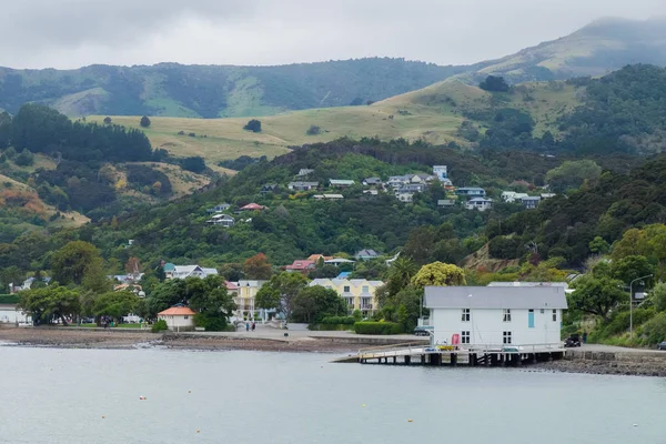 Paisagem Torno Cidade Akaroa Península Banks Sudeste Christchurch Nova Zelândia — Fotografia de Stock