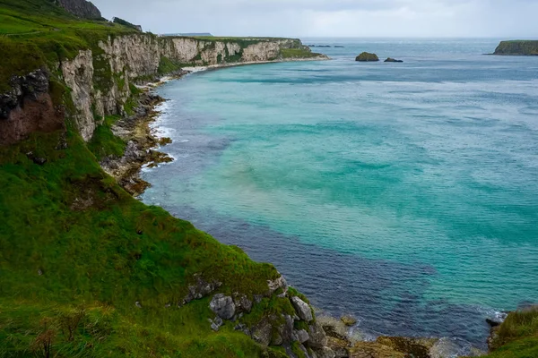 Carrick Rede Rope Bridge Uma Famosa Ponte Corda Perto Ballintoy — Fotografia de Stock