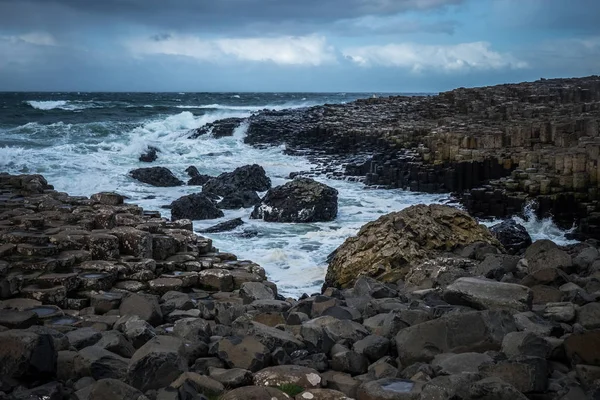 Paisagem Torno Giant Causeway Patrimônio Mundial Unesco Que Tem Números — Fotografia de Stock