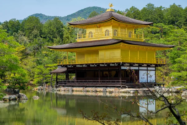 Kinkakuji Pabellón Oro Templo Zen Norte Kioto Japón Sus Dos — Foto de Stock