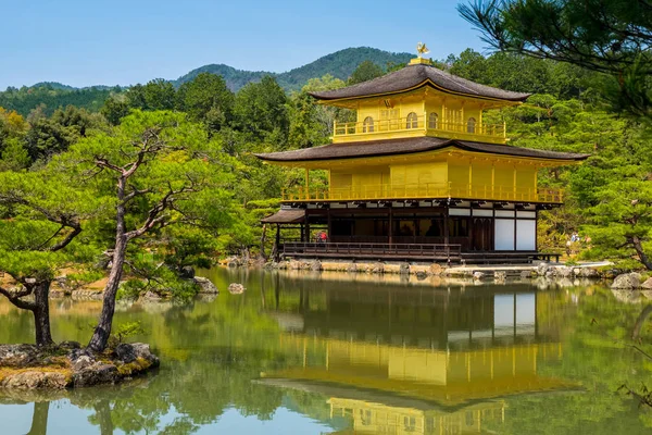 Kinkakuji Pabellón Oro Templo Zen Norte Kioto Japón Sus Dos — Foto de Stock