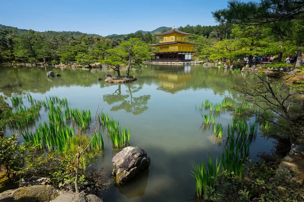 Kinkakuji Pabellón Oro Templo Zen Norte Kioto Japón Sus Dos —  Fotos de Stock