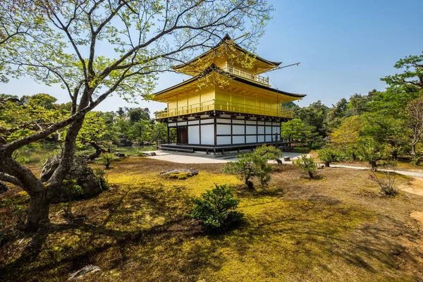 Kinkakuji Pabellón Oro Templo Zen Norte Kioto Japón Sus Dos — Foto de Stock