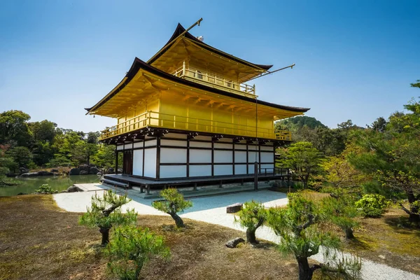 Kinkakuji Golden Περίπτερο Είναι Ένα Ναό Ζεν Στη Βόρεια Του — Φωτογραφία Αρχείου