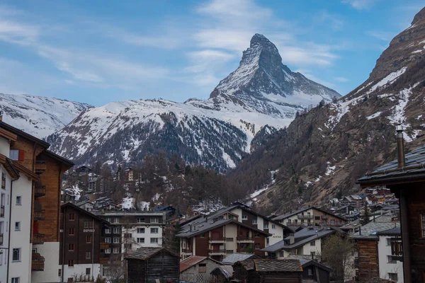 Matterhorn and city of Zermatt, Switzerland — Stock Photo, Image