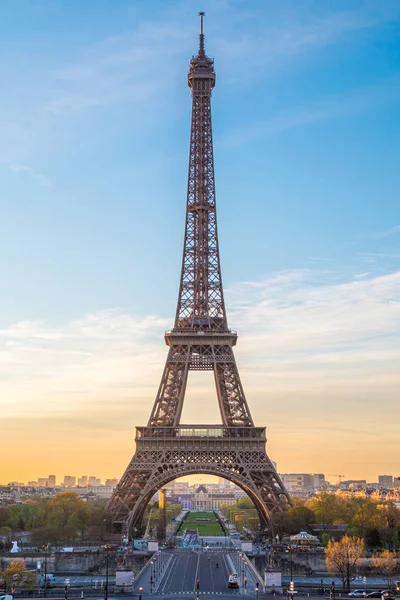 Pohled na Eiffelovu věž z Palais de Chaillot, Paříž, Francie — Stock fotografie