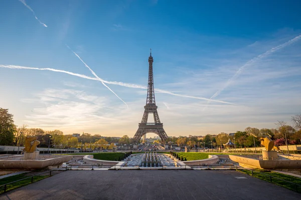 Widok wieży Eiffla z Palais de Chaillot, Paryż, Francja — Zdjęcie stockowe