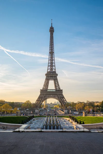 Pemandangan Menara Eiffel dari Palais de Chaillot, Paris, Perancis — Stok Foto