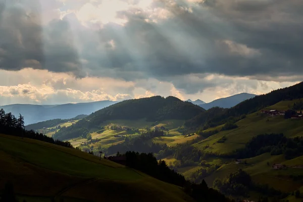 The landscape around Santa Magdalena Village, Dolomites, Italy — Stock Photo, Image