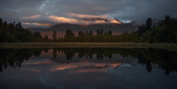 Die Landschaft Des Lake Matheson South Westland Neuseeland Der Nähe — Stockfoto