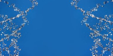 Su sıçrama kopya alanı için metin kenarları ile arka plan mavi.