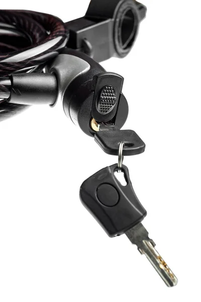 Llave Cerradura Del Cable Protector Para Bicicleta — Foto de Stock