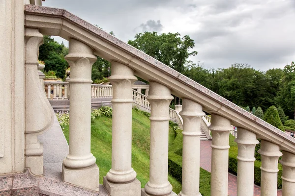 Stone Balustrades Granite Railings Architecture Details Terrace Stairs Landscape Design — Stock Photo, Image