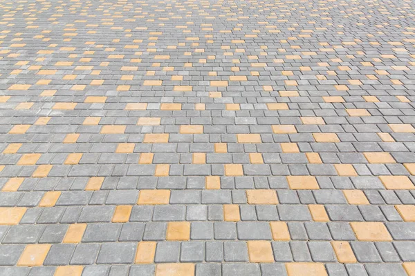 Pavimentação Telhas Pedra Padrão Forma Quadrada Retangular Área Cinza Amarela — Fotografia de Stock