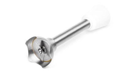 Blender kesme kenarları beyaz arkaplanda uzanmak için yakın.