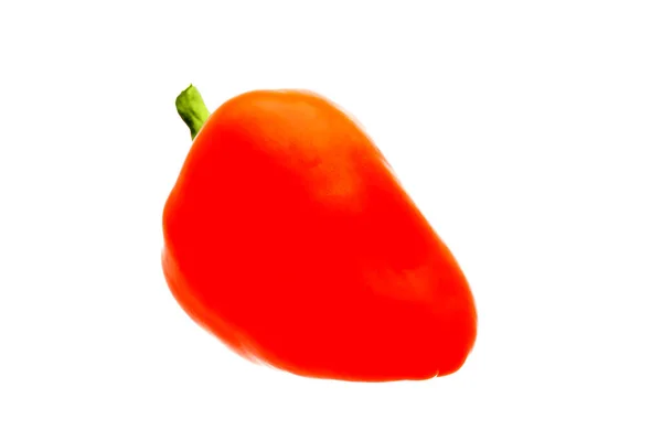 Bułgarski Pieprz Pomarańczowy Słodkie Warzywa Dojrzały Produkt Rolny Gotowania Izolowane — Zdjęcie stockowe