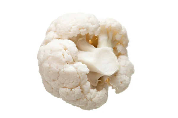 Sprig Cauliflower Fresh Vegetable Ripe Piece Vegetarian Food Isolated White — Stock Photo, Image