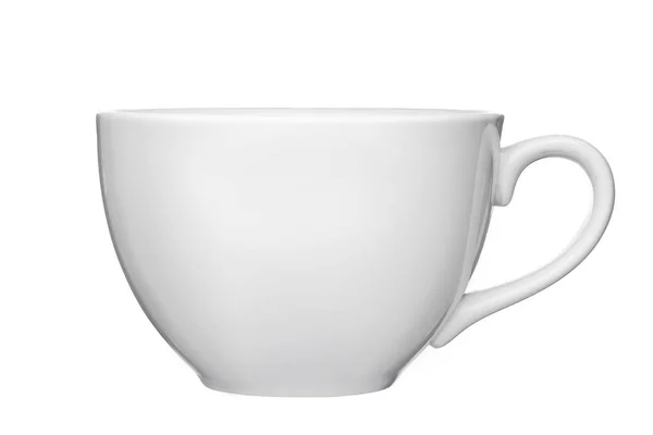 Taza Cerámica Blanca Con Diseño Clásico Minimalista Una Forma Redonda — Foto de Stock