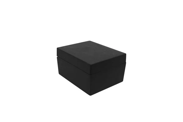 Beyaz arka planda izole boş siyah kutu mockup