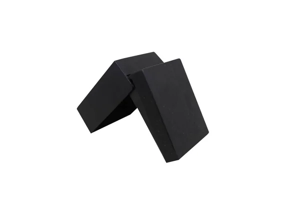 Beyaz arka planda izole boş siyah kutu mockup