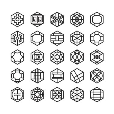 Altıgen geometrik vektör simgesi, süslemesi