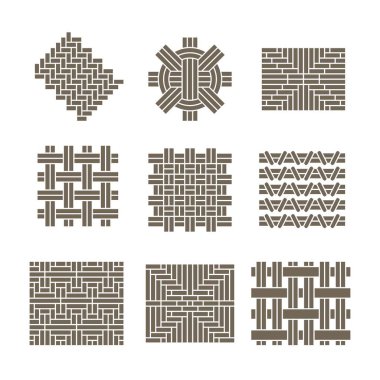geometrik süsler, örgü bambu kafes tarzı