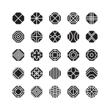 Sekizgen geometrik vektör simgesi, süslemesi