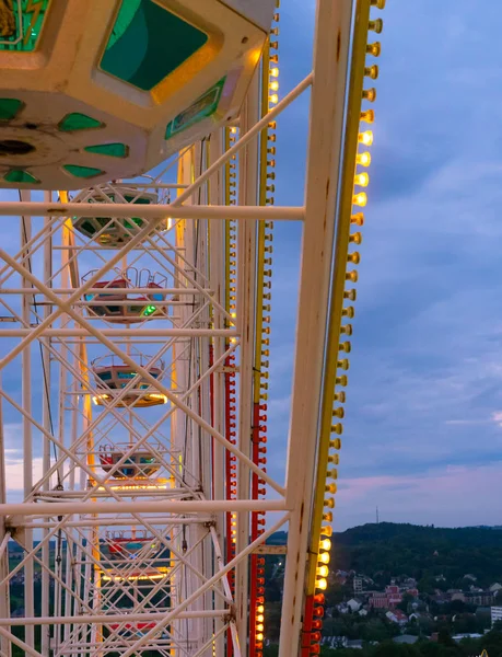 View Carnival Ferris Wheel Dusk German Town — Stock Photo, Image