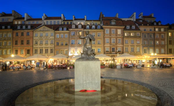 Nocny Widok Stare Miasto Warszawa Polska — Zdjęcie stockowe