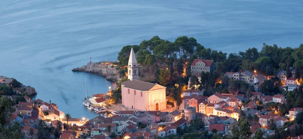 Vista Noturna Veli Losinj Croácia — Fotografia de Stock