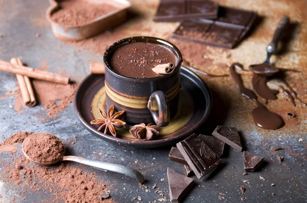 Delicioso Chocolate Caliente Con Especias —  Fotos de Stock