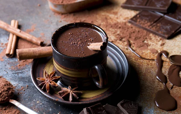 Delicioso Chocolate Caliente Con Especias —  Fotos de Stock