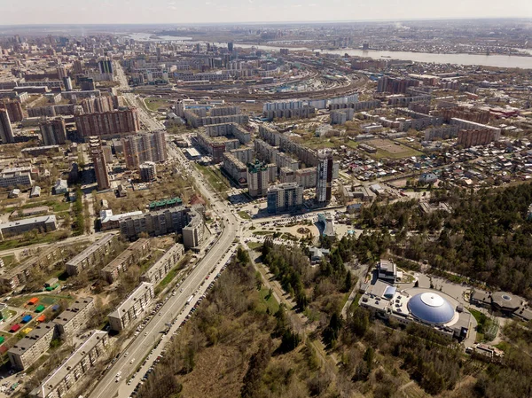 Floresta Cidade Novosibirsk Sibéria Com Árvores Diferentes Plantas Com Alguns — Fotografia de Stock