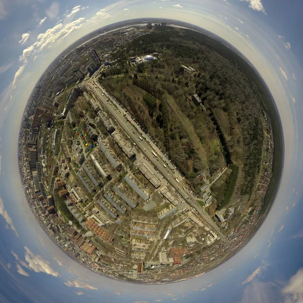 Novossibirsk Russie 2018 Panorama Sphérique 360 Degrés Ville Des Bâtiments — Photo