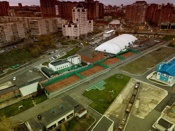 Quatre Courts Tennis Extérieurs Sont Situés Dans Centre Ville Côté — Photo