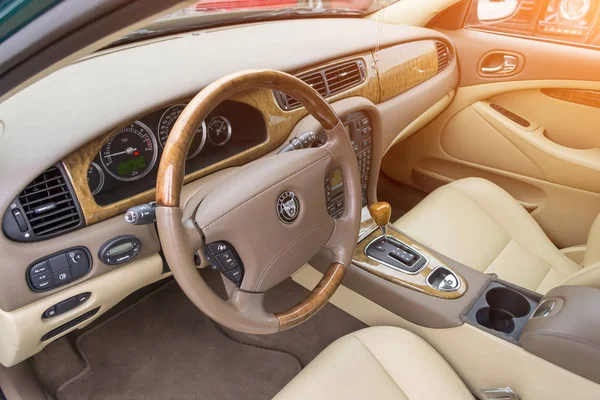 Novosibirsk Rusia 2018 Vista Interior Del Jaguar Type 2007 Color — Foto de Stock